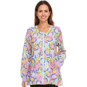 سترة Looney Tunes النسائية ذات الطباعة الكاملة مع سحاب وجيوب - زي عمل مريح in Kuwait