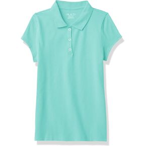 The Children's Place girls Uniform Pique Polo Shirt, Seafrost, 7 8 US