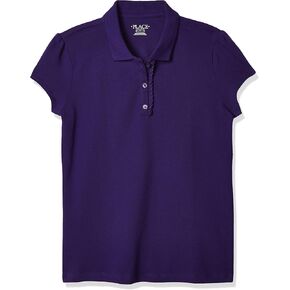 The Children's Place girls Uniform Pique Polo Shirt, Regal Violet, Small US