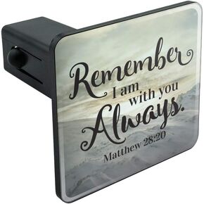 GRAPHICS & MORE Remember I Am with You Always Matthew 28:20 Snowy Mountain Tow Trailer Hitch Cover Plug Insert