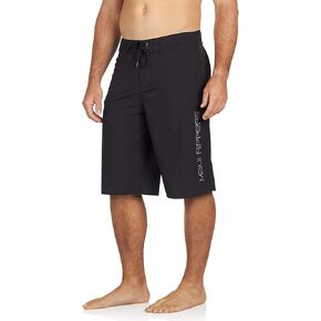 Maui Rippers Very Long Core 4 Way Stretch Boardshorts 24 Inch Outseam (Black, 34)