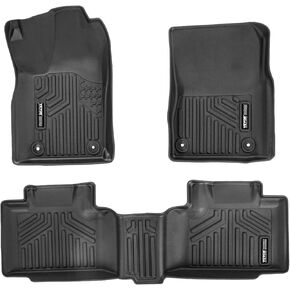 VEVOR Automotive Floor Mats, Fits for Dodge Ram 1500/2500/3500, 1500 Classic 2013-2018/2019-2022, 3 pcs Front and 2nd Row Liners, All Weather Custom Fit TPE Vehicle Floor Mats Liners for Trucks, Black
