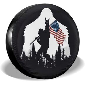 Siski American Flag Camping Spare Tire Cover Wheel Protectors Weatherproof Universal for Trailer Rv SUV Truck Camper Travel(15" fits for tire Diameter 70-75cm/27.5-29.5in)