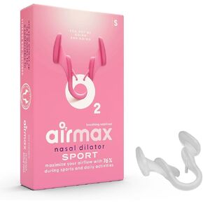 AIRMAX Nasal dilators Sport - 76% More Airflow - Breathing aid and Sinus Relief - Fitness, Running, Cycling, Gym Equipment - Designed for Athletes - One Pack Small Transparent