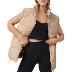 AUTOMET Puffer Vest Women Sleeveless Zip Up Outerwear Warm Puffer Lightweight Down with Pocket Fall Winter Jackets Coats 2024