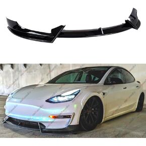 3Pcs Front Lip Compatible with 2017-2023 Tesla Model 3, Bumper Air Dam Lower Chin Splitter Protection Body Kit Fits for 2017 2018 2019 2020 2021 2022 2023 (Carbon Fiber Pattern)
