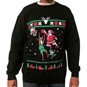 Dunking Santa - Ugly Christmas Sweatshirt - Funny Crewneck for Men and Women