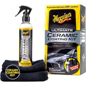 Meguiar's Ultimate Ceramic Coating Kit - Premium Kit for Cars Delivers Ultra-Durable Ceramic Protection with High Water Beading Action, Increased Gloss and Slickness, and Premium Microfiber Towels
