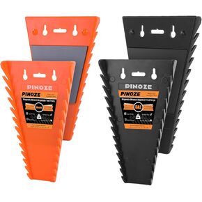 4-Pack Magnetic Wrench Organizer, 48-Slot Wrench Rack Tool Trays, Durable ABS Wrench Holder for Tool Box Drawer Chest, SAE (1/4" to 1-1/16") & Metric (6 to 24mm)