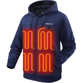 Venustas 12V Dual-Control Heated Hoodie (Unisex) with Battery Included, Electric Heated Sweatshirt Coat for Men Women, Zip-Up in Saudi Arabia