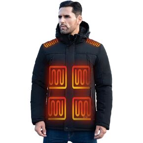 Heated Jacket for Men with 7.4V Battery Pack Included, Winter Outdoor Shell Heating Coat (Size M-3XL)