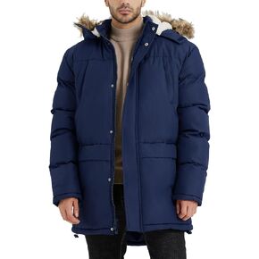 Men's Long Winter Hooded Jacket Warm Windproof Puffy Coat Padded Thicken Parka Jackets