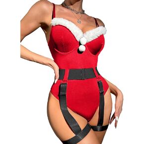 Plus Size Christmas Lingerie Santa Lingerie Outfits For Women Naughty Mrs Santa Bodysuit Sets