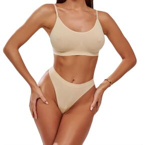 Sexy Seamless No Show Matching Bra And Panty Set Skims Underwear Bralette & Thong Set