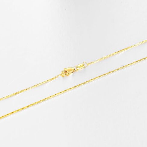 KECHO 0.8mm 14kt Yellow Gold Box-Chain Necklace 14 Inch- 22 Inch in Saudi Arabia