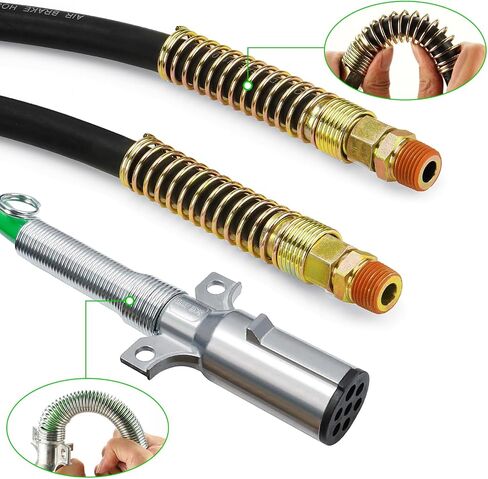 12Ft 3 in 1 ABS & Air Power Line Hose Kit Wrap 7 Way Electrical Cable and Airline Assembly with Glad Hands & Rubber Seals for Semi Trucks Trailer Tractor(Set: Colorful) in Saudi Arabia