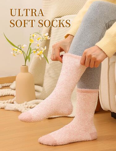 Litfun Fuzzy Socks for Women Cozy Fluffy Winter Warm Sleep Socks Super Comfy and Soft in Kuwait