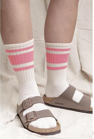 Fun Novelty Striped Retro Crew Socks For Women Sporty Calf Casual Cotton Socks Women in Kuwait
