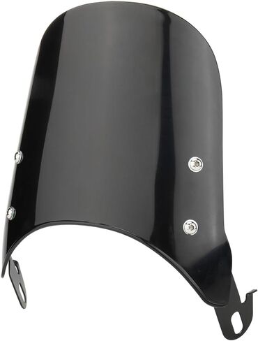 Universal Motorcycle Windshield for Motorbike 7" Headlight Windscreen Deflector Front Flyscreen with Mount Compatible with Harley Suzuki Honda Triumph Cruiser Cafe Racer (Medium Black) in Saudi Arabia