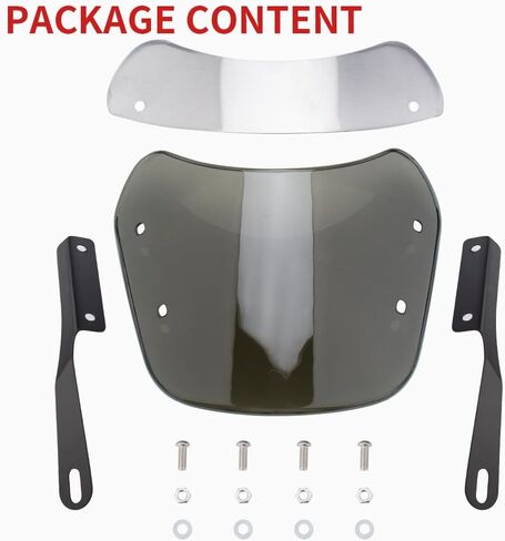 Universal Motorcycle Windshield for Motorbike 7" Headlight Windscreen Deflector Front Flyscreen with Mount Compatible with Harley Suzuki Honda Triumph Cruiser Cafe Racer (Medium Black) in Saudi Arabia