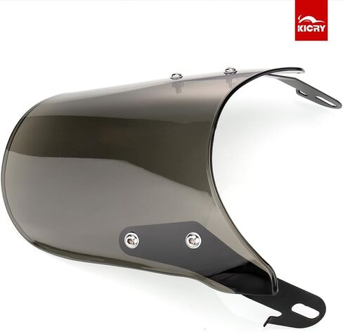 Universal Motorcycle Windshield for Motorbike 7" Headlight Windscreen Deflector Front Flyscreen with Mount Compatible with Harley Suzuki Honda Triumph Cruiser Cafe Racer (Medium Black) in Saudi Arabia
