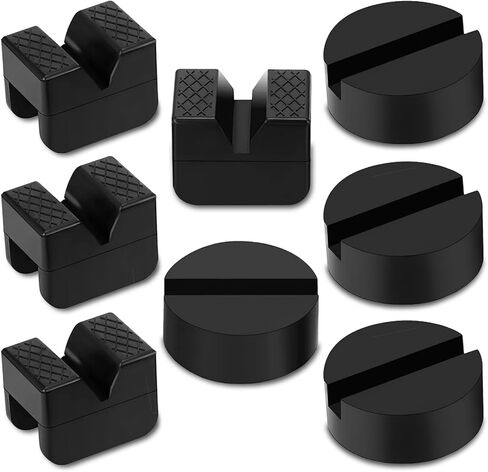 ترقية 2024: 8 قطع من وسائد الرافعة الأرضية العالمية، نوعان من وسادات حامل الرافعة مع تصميم مضاد للانزلاق، واقي لحامات الإطار المطاطي الممتاز المشقوق، ملحقات حامل مقبس قوي للسيارات in Kuwait