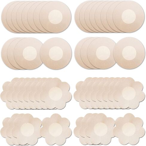 YISIBIA 40 Pairs Nipple Covers For Women Disposable Invisible & Natural Satin Nipple Stickers Petals Breast Pasties in Kuwait