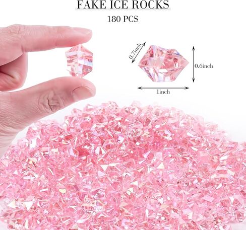 FUTUREPLUSX 180PCS Bright Clear Vase Fillers, Acrylic Fake Crushed Ice Rocks Fish Tank Vase Centerpiece Party Table Scatter Props Display in Kuwait