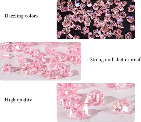 FUTUREPLUSX 180PCS Bright Clear Vase Fillers, Acrylic Fake Crushed Ice Rocks Fish Tank Vase Centerpiece Party Table Scatter Props Display in Kuwait