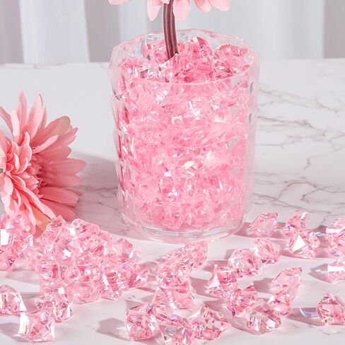 FUTUREPLUSX 180PCS Bright Clear Vase Fillers, Acrylic Fake Crushed Ice Rocks Fish Tank Vase Centerpiece Party Table Scatter Props Display in Kuwait