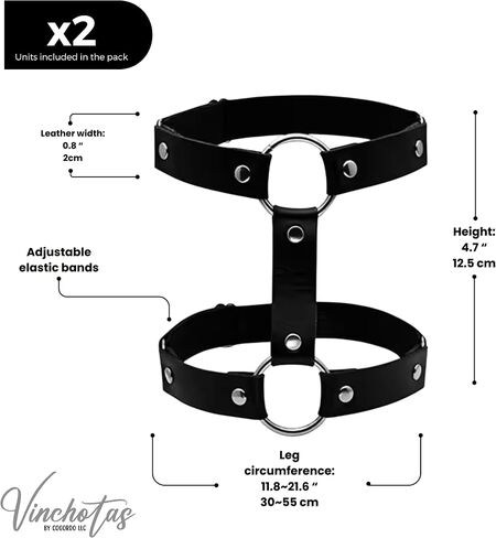 Leg Harness for Woman Fashion Adjustable, Rave Outfits for Woman, Festival Accesories, Leg Garter, Set of 2 in Saudi Arabia