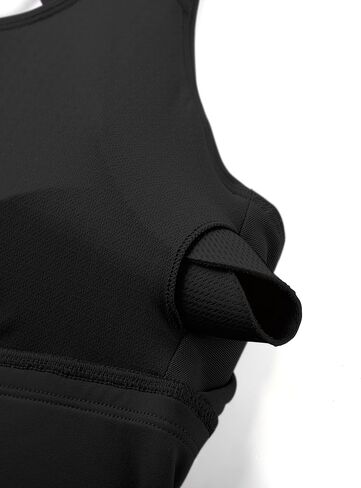 حمالات صدر رياضية طويلة من CRZ YOGA للنساء - حمالات صدر يوغا مبطنة متقاطعة خالية من الأسلاك، قمصان قصيرة بدون أكمام in Saudi Arabia