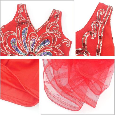 Happy Cherry Girls Sequins Dance Outfits Latin Salsa Ballroom Costumes in Saudi Arabia