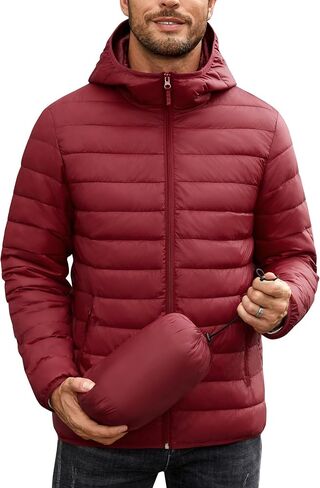 COOFANDY Mens Packable Puffer Jacket Lightweight Hooded Insulated Winter Coat Windproof Zipper Down Jacket in Saudi Arabia
