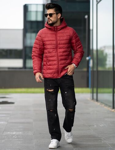 COOFANDY Mens Packable Puffer Jacket Lightweight Hooded Insulated Winter Coat Windproof Zipper Down Jacket in Saudi Arabia