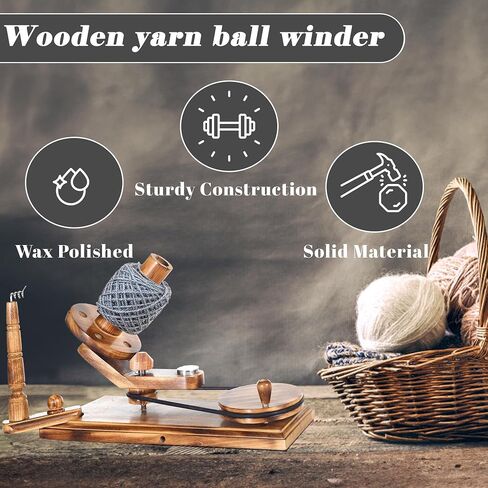 Brainmart Wooden Table Top Yarn Swift, Antique Beechwood Crocheting & Knitting Craft Accessory for Yarn Winding, Handcrafted Beechwood Swift for Knitters & Crafters in Kuwait