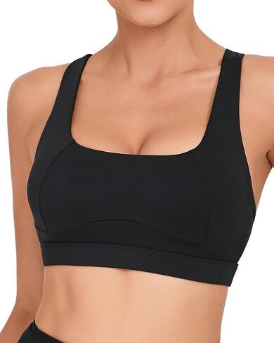 RUNNING GIRL Y-Back Sports Bras for Women, Medium Impact Wirefree Padded Bra Workout Crop Top Longline Sports Bra Push up in Saudi Arabia