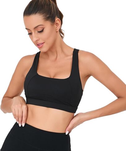 RUNNING GIRL Y-Back Sports Bras for Women, Medium Impact Wirefree Padded Bra Workout Crop Top Longline Sports Bra Push up in Saudi Arabia