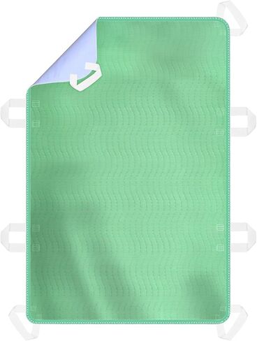 Incontinence Bed Pad Washable Waterproof, Underpad 8-Handle Positioning Reusable Pad for Elderly Assistance, Bedridden, Disabled, Caregiver & Pets, 34" x 52" in Saudi Arabia