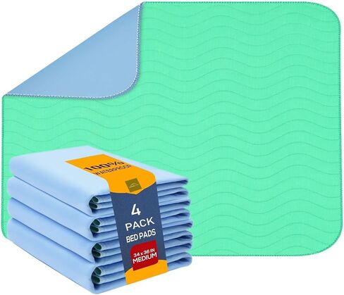 SAPPHIRE HOME Washable Reusable Underpads 2 Pack, Bed Pads Washable Waterproof, Extra Thick Washable Pee Pads for Dogs, Ultra Absorbent Incontinence Bed Pads for Adults, Kids, and Pets 34''x36'' in Saudi Arabia