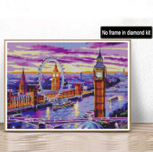 Kaliosy 5D Diamond Painting Country Riverside by Number Kits, Paint with Diamonds Art Landscape Forest DIY Full Drill, Crystal Craft Cross Stitch Embroidery Decoration 30x40inch in Saudi Arabia