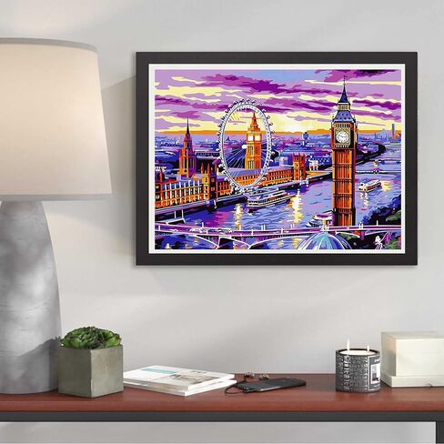 Kaliosy 5D Diamond Painting Country Riverside by Number Kits, Paint with Diamonds Art Landscape Forest DIY Full Drill, Crystal Craft Cross Stitch Embroidery Decoration 30x40inch in Saudi Arabia