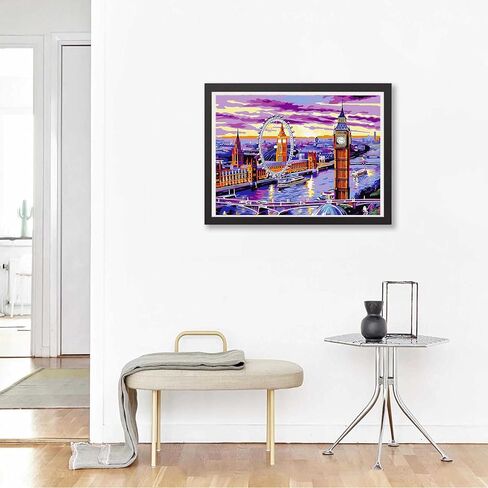 Kaliosy 5D Diamond Painting Country Riverside by Number Kits, Paint with Diamonds Art Landscape Forest DIY Full Drill, Crystal Craft Cross Stitch Embroidery Decoration 30x40inch in Saudi Arabia