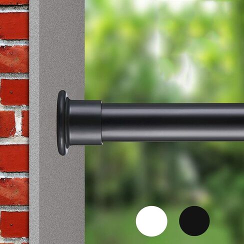 ALLZONE Heavy Duty Tension Curtain Rod for Window, 83-123 Inches, Room Divider with Adjustable Pole for Patio, Bedroom, Balcony, Hold Up Blackout Curtains and Non-Slip, Solid, Black in Saudi Arabia