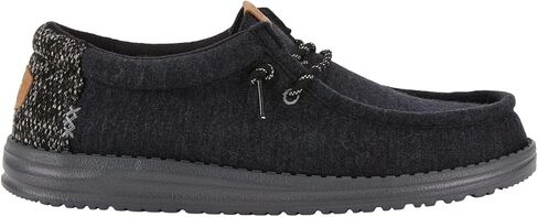 Hey Dude Wally Flex Knit أسود/فحمي مقاس 10، أحذية رجالية، أحذية بدون كعب للرجال، مريحة وخفيفة الوزن in Saudi Arabia