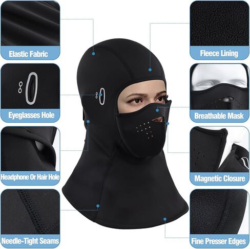 Balaclava Ski Mask for Men and Women, Winter Fleece Thermal Face Mask for Cold Weather in Kuwait