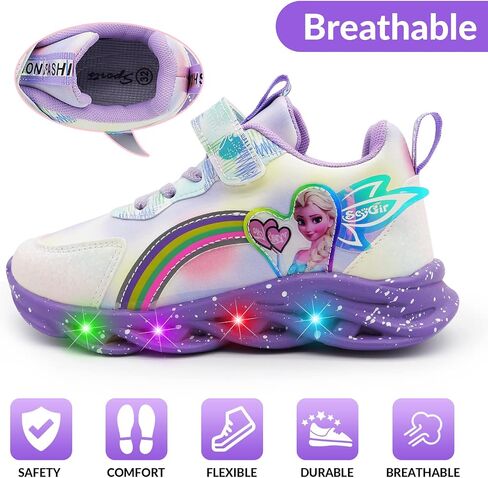 Movie Casual Shoes LED Light Up SneakersSnow Princess Shoes Baby Toddler Shoes Girl Birthday Present in Saudi Arabia