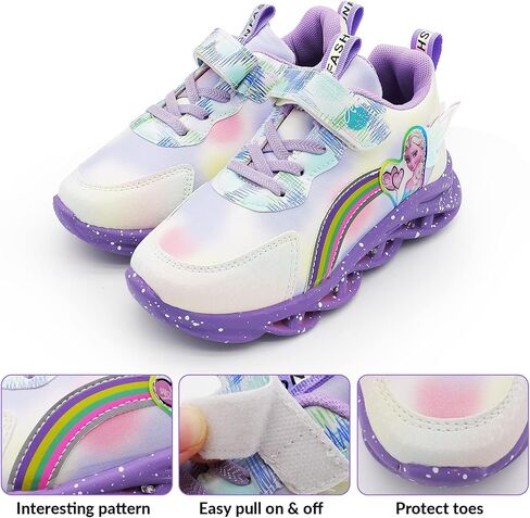 Movie Casual Shoes LED Light Up SneakersSnow Princess Shoes Baby Toddler Shoes Girl Birthday Present in Saudi Arabia
