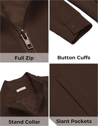 COOFANDY Men's Lightweight Zip Up Jacket Stand Collar Jacket Casual Light Golf Jackets with Pocket in Saudi Arabia