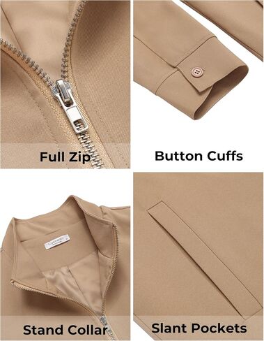 COOFANDY Men's Lightweight Zip Up Jacket Stand Collar Jacket Casual Light Golf Jackets with Pocket in Saudi Arabia